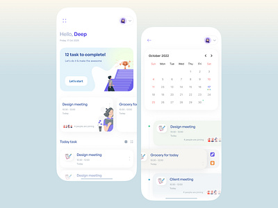 Task Management Concept UI app home screen clean concept ui daily task management minimal modern note productive productivity app soft ui task management todo trending