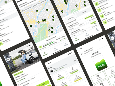 Auroki: Sustainable Electric Mobility App app design ev mobile ui ux