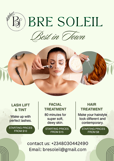 BRE SOLIEL - FLYER branding design graphic design illustration logo motion graphics typography ui ux vector