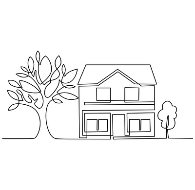 One line art house abstract line continuous line art fine line line art one line art scratch single line art victor line art