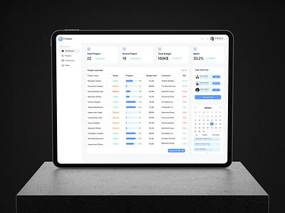 Real Estate Project Dashboard — Modern SaaS UI dashboard investmentdashboard landing page proptech realestate realestatedashboard saasdashboard ui uiuxdesign