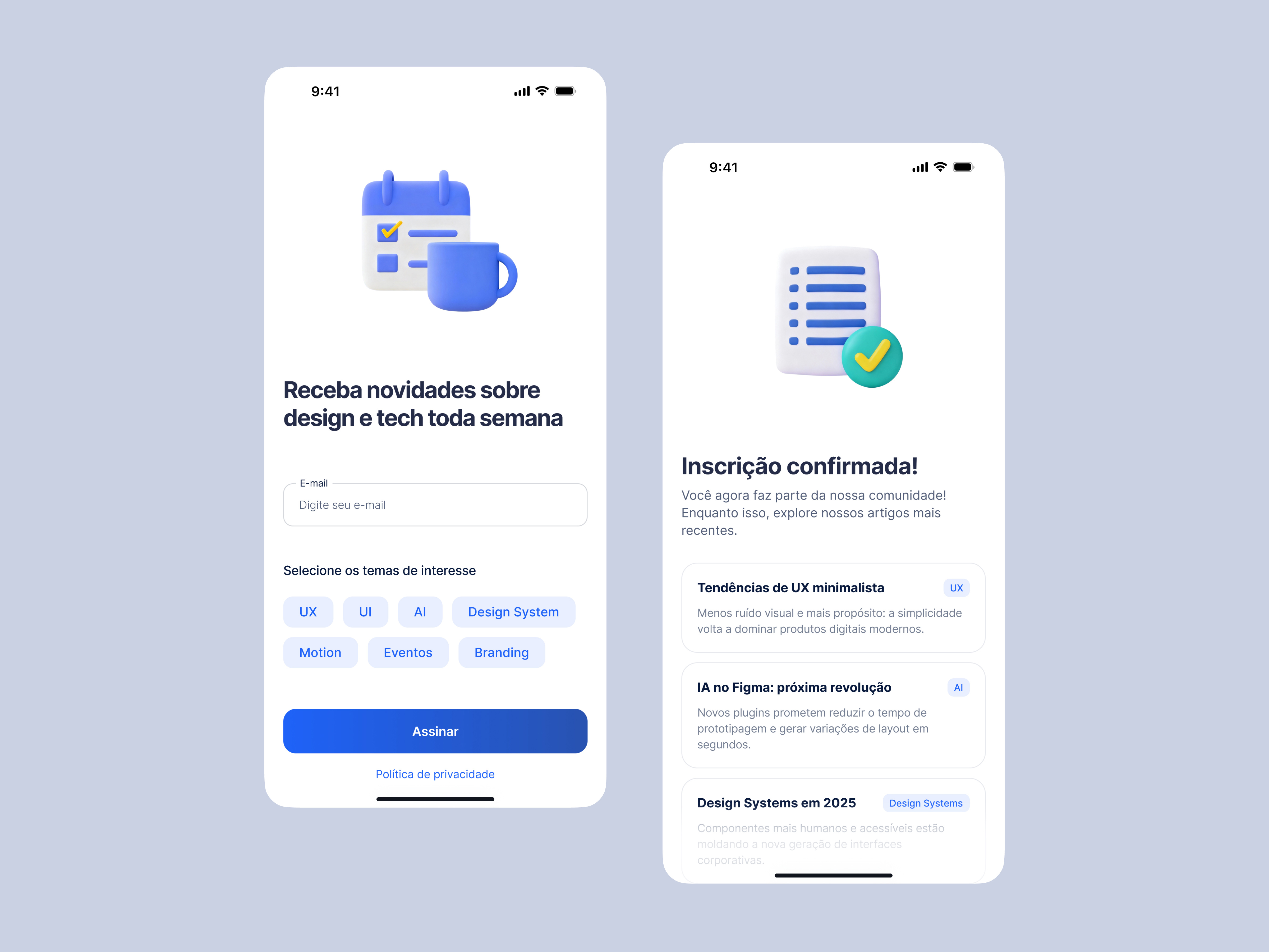 Daily UI #01 — Newsletter Sign Up ui