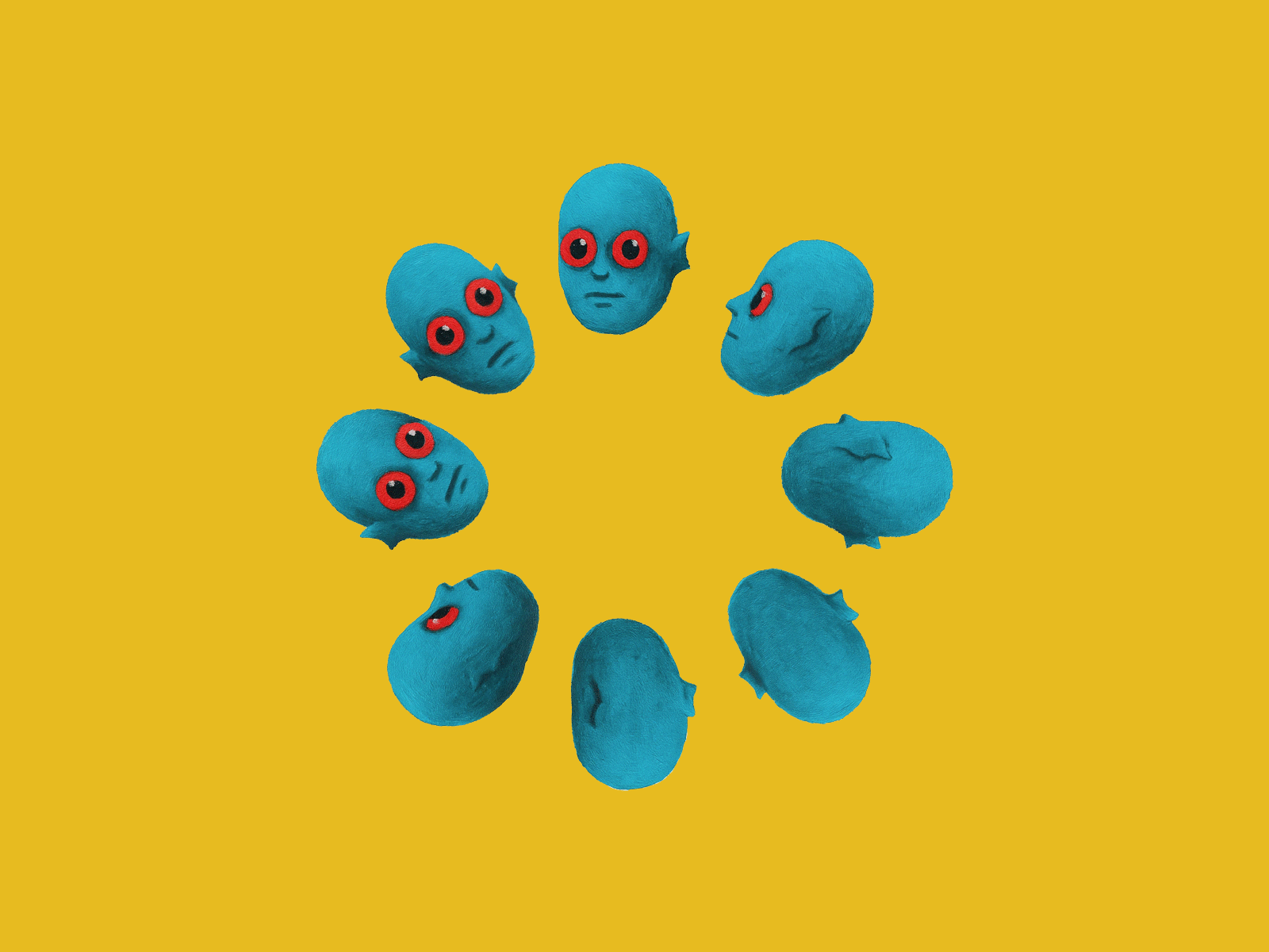 Fantastic planet alien animation character fantastic planet frame by frame frame to frame gif head illustration loop movie rotation zoetrope