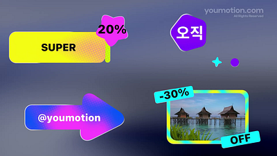 Neon Titles - Sale Promo Pack ad animation bright colorful design discount dynamic energetic fashion glow gradient marketing modern motion neon promo sale social titles typography