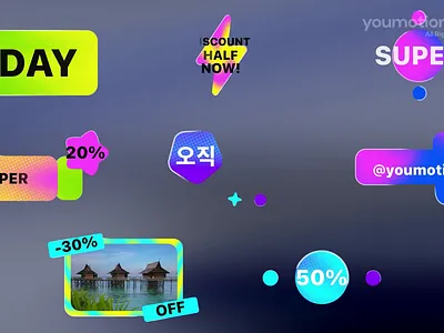 Neon Titles - Dynamic Promo Pack ad animation bright colorful design dynamic edit energetic fashion glow gradient modern motion neon promo sale social titles trendy typography