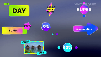 Neon Titles - Dynamic Promo Pack ad animation bright colorful design dynamic edit energetic fashion glow gradient modern motion neon promo sale social titles trendy typography