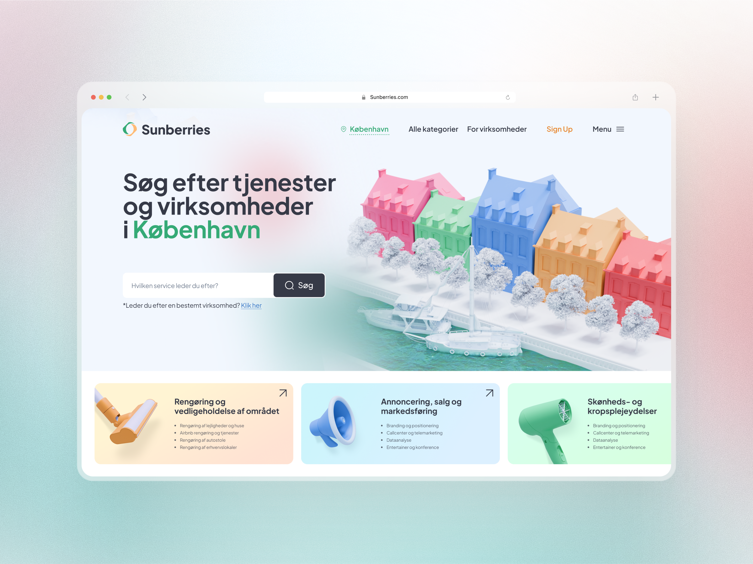 City Service Finder 3d abstract blender catalog clean finder platform searching system website