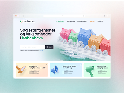 City Service Finder 3d abstract blender catalog clean finder platform searching system website