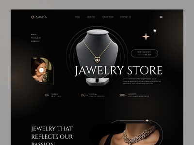 Jewelry Ecommerce Website UX UI Design - Amarea beauty ecommerce beauty landing page e commerce landing page ecommerce landing page ecommerce shop helloeemon hopify designer jewelry ecommerce landing page landing page ui product design shopify shopify design shopify store shopify website shopify website designer ui design ux design