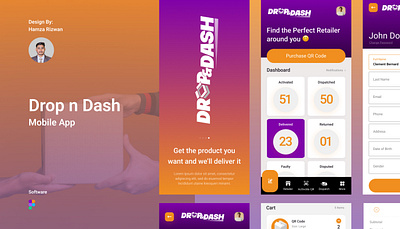 Drop n Dash – Smart Delivery App UI Design app interface courier app delivery app delivery app design figma design minimal design mobile app design modern ui parcel delivery product design smart delivery tracking app ui uiux design user experience design user flow user interface