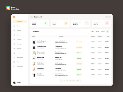 CRM Dashboard - UI Concept app app design calendar capi creative crm dashboard design desktop ecommerce figma product tablet tracking ui ui concept ui design ui kit ux design