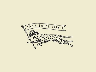 Firefighting Dalmation badge branding dog fire firefighter graphic design illustration logo vintage