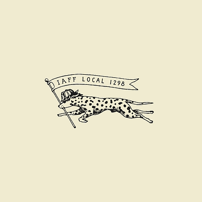 Firefighting Dalmation badge branding dog fire firefighter graphic design illustration logo vintage