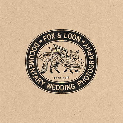 Fox & Loon animals badge branding fox graphic design illustration logo photography vintage wedding