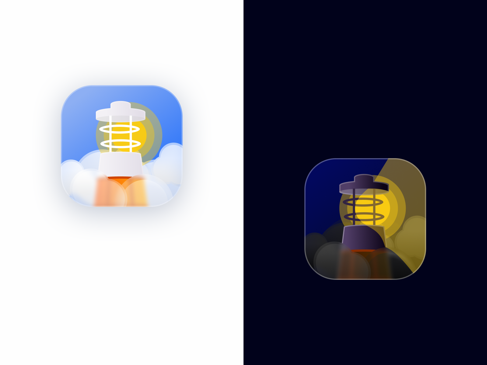 Pharo - app icon app icon cloud dark mode light light mode lighthouse mobile travel