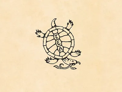 Tea Turtle animals branding coffee graphic design icon illustration logo ocean river sea tea tortoise turtle vintage