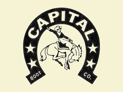 Capital Boots american boots branding country cowboy graphic design hat horse illustration logo rodeo vintage western