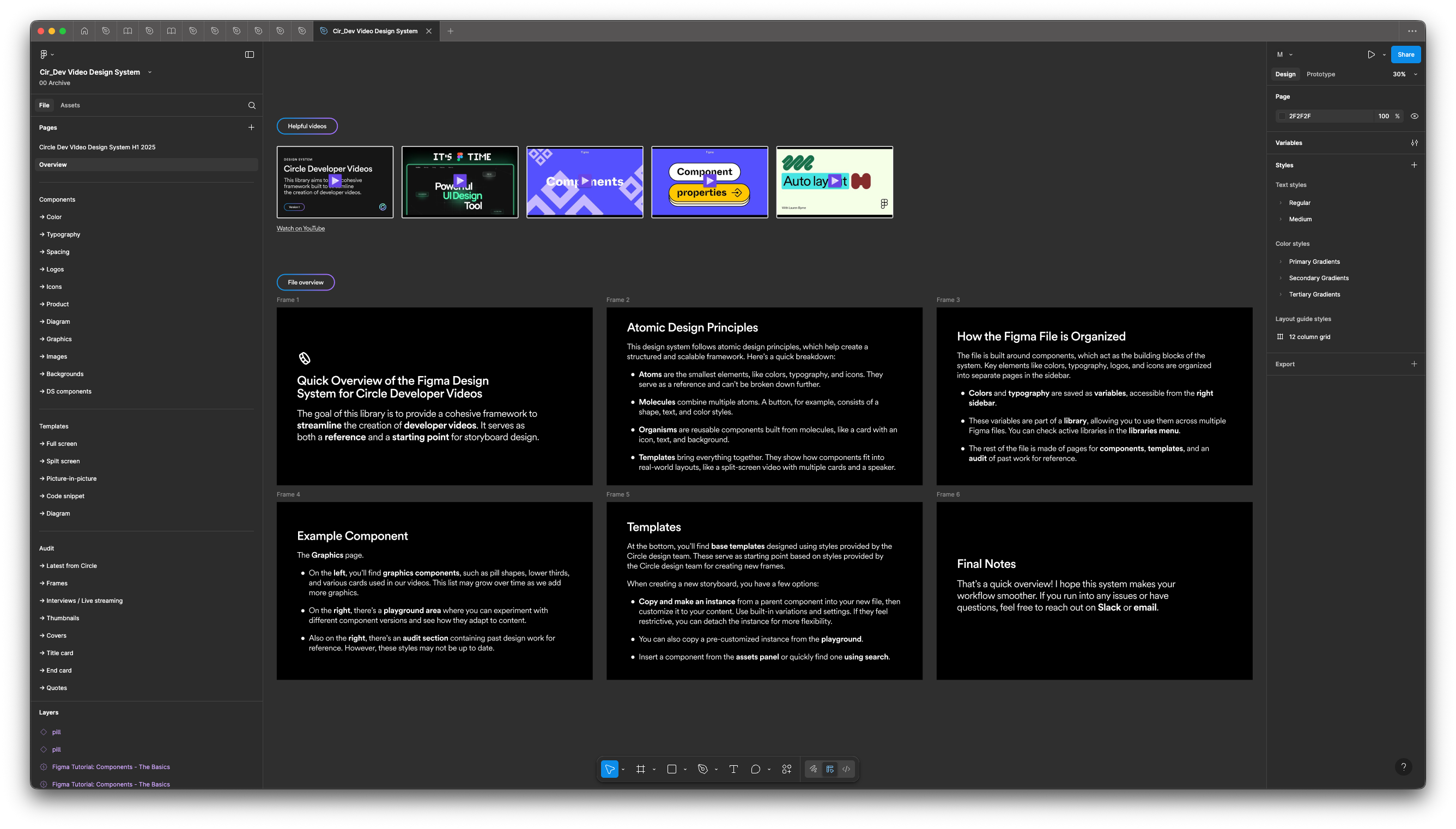 Circle Developer Video Design System components design system figma