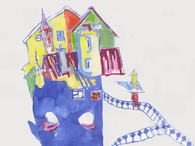 Разум 2025г 30*38см Бумага, акварель, тушь, масляная пастель art