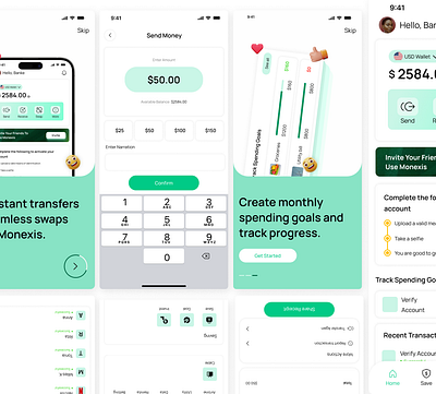 Monexis Finance App branding design figma landing page product design ui ui design uiux web3