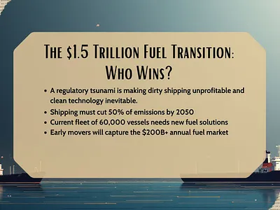 Maritime Transport Decarbonization animation graphic design presentation