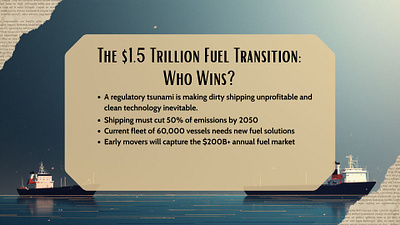Maritime Transport Decarbonization animation graphic design presentation