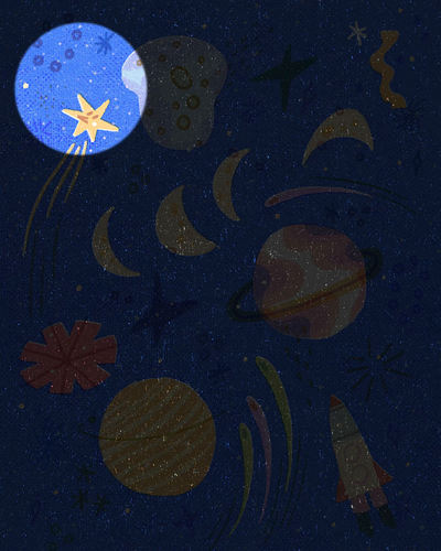 We found a Planet with Rings!!! animation art artwork childrensillustration comet design illust illustration ipad kidlitillustration nature pattern peachtober25 photoshop planet ring star tweetyheather universe