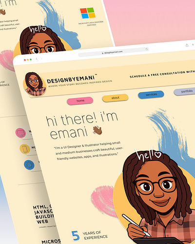 DESIGNBYEMANI - BETA WEBSITE LAUNCH! 🌸✨ branding figma ui ui designer website website redesign