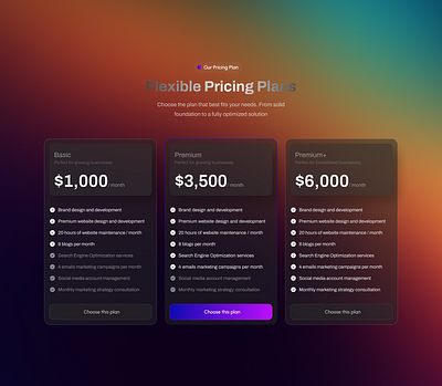 Pricing Section for Agency Platform design academy design agency hiring job hunting open to work pricing pricing section ui designer uiux uiux designer ux designer