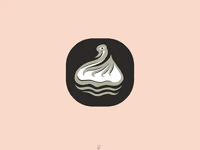 Khinkali swan bird eat graphic design khinkali logo restaurant sketchstyle swan
