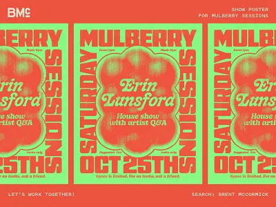 Mulberry Sessions Gig Poster band band flyer band graphic band logo band merch band poster concert flyer concert graphic concert poster gig flyer gig graphic gig poster music branding music design music logo music packaging show flyer show graphic show poster