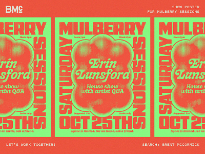 Mulberry Sessions Gig Poster band band flyer band graphic band logo band merch band poster concert flyer concert graphic concert poster gig flyer gig graphic gig poster music branding music design music logo music packaging show flyer show graphic show poster