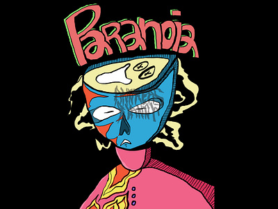 Paranoai Illustration apparel art artwork character clothing clothing brand design design for sale digital art drawing graphic design illustration merchandise streetwear tshirt design typography