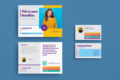 Social Media Specialist Brand Identity Set branding business card colorful marketing post card social media social networking