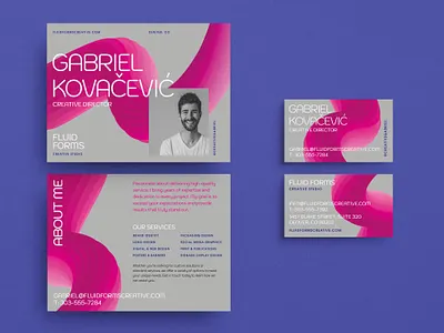 Abstract Form Brand Identity Set abstract branding business card marketing modern post card vibrant