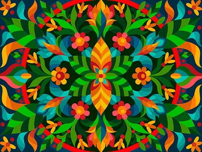 Red flowers mandala 3d animation black branding design graphic design illustration logo motion graphics t shirt t shirt design ui vector