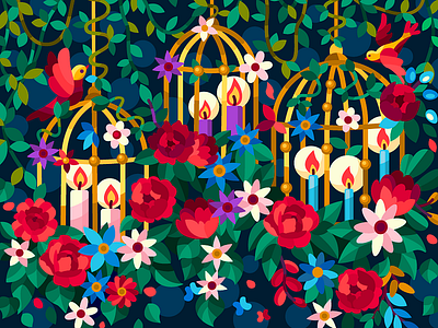 Candles and bouquets black branding design graphic design illustration logo t shirt t shirt design ui vector