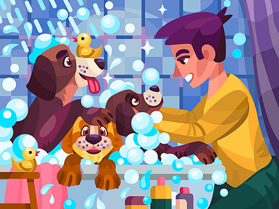 Puppy bath black branding design graphic design illustration logo t shirt t shirt design ui vector