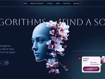 The first page of an AI assistant inspired by nature. 3d app branding design graphic design illustration logo ui ux vector