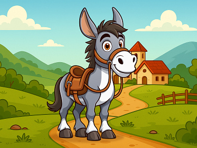 Cute Donkey cartoon character vector illustration animal app background beehaya branding cartoon character cute design donkey game graphic design icon illustration logo mascot poster ui vector