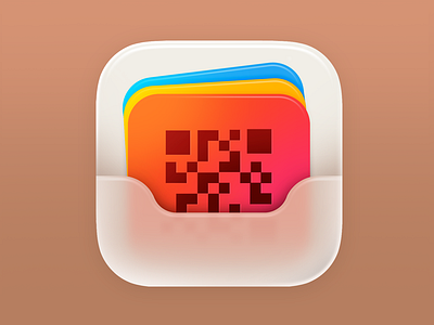 QR Code Cards Wallet app icon design branding cards ios icon design icon design illustration ios icon ios26 iphone iphone icon liquid glass qr code qr code ios icon ui vibrant wallet wallet ios icon