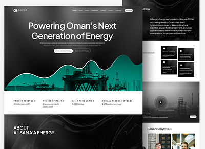 Oil Drilling Website Design artificial intelligence clean concept gas drilling landing page landing page design minimal mining website oil oil drilling website design redesign web design website website ui design