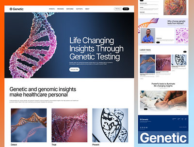Genetic Testing Website Design animation artificial intelligence branding clean design dna genetic health care health tech interactive features minimal octapatech rna ui website ui design