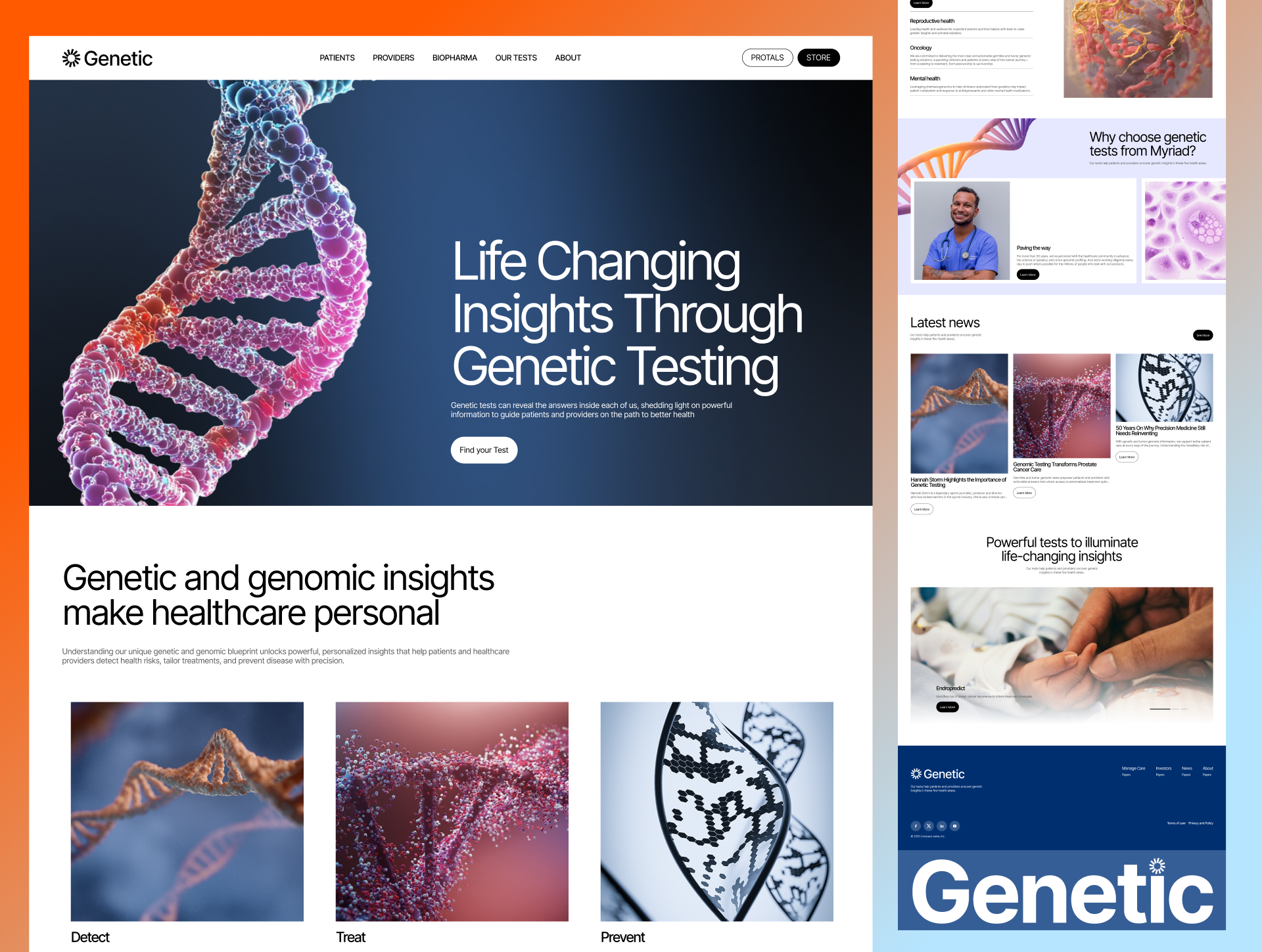 Example of Healthcare & Genetic Testing Web Design
