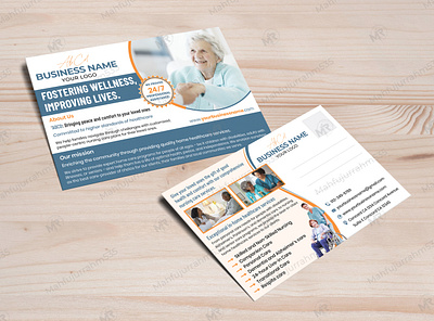 Home Care Nursing Services Postcard Design health care direct mail template