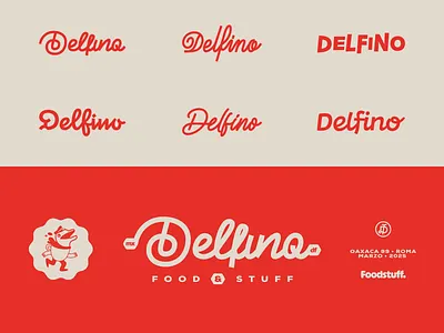 Delfino x Foodstuff branding design icon illustration logo typography