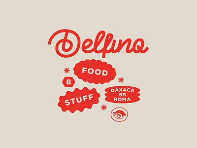 Delfino x Foodstuff branding design icon logo typography