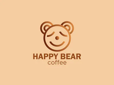 Cafe logo "Happy Bear Coffee" adobeillustrator bear branding brandingdesign cafe coffee design designer figma graphic design graphic designer illustration logo logodesign logotype typography vector