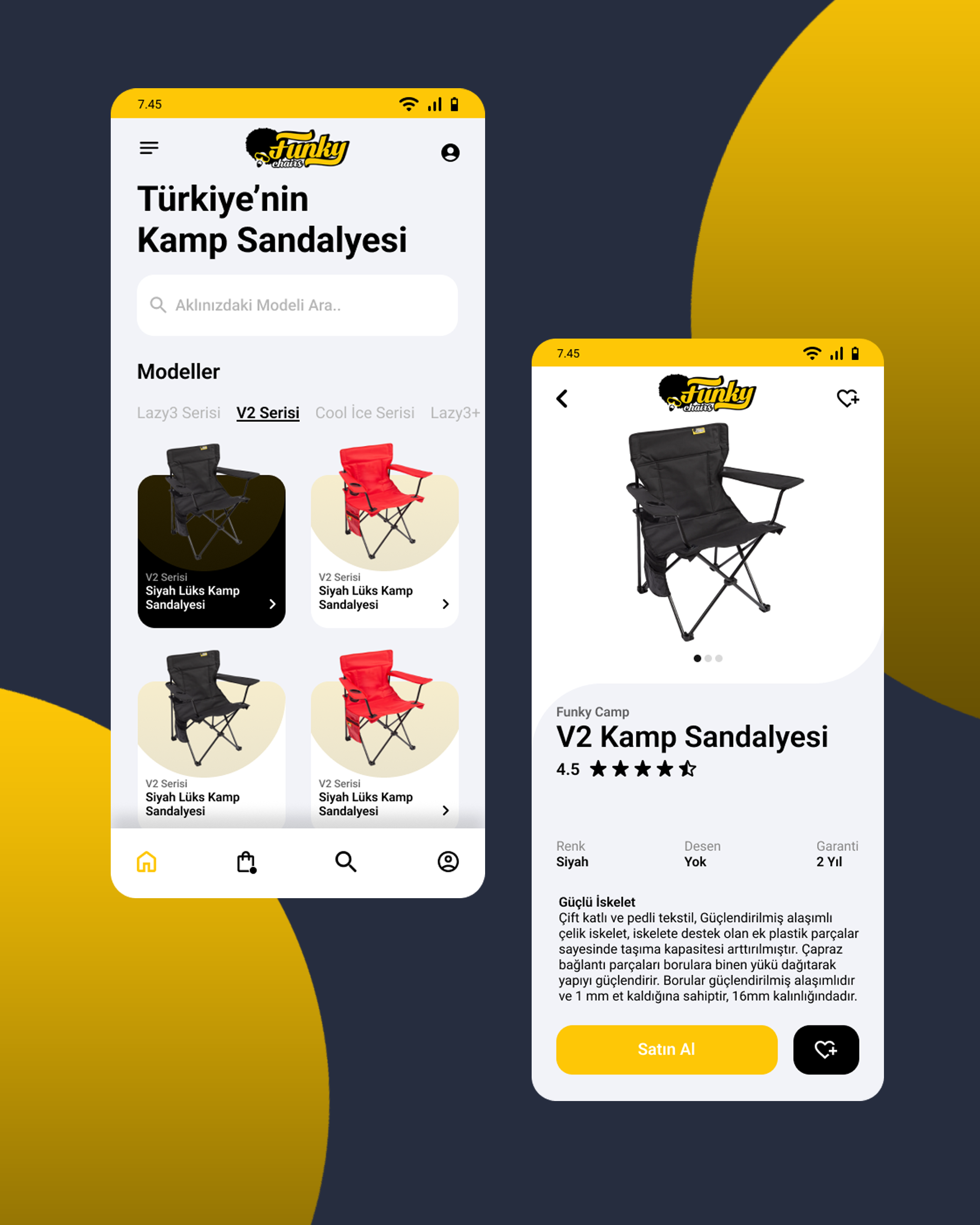 Camping Chair – Modern Mobile E-Commerce App appdesign ecommerce figma minimal mobile app nature productdesign shoppingapp ui uidesign