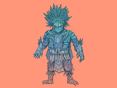 Ornate - Inktober day 17 art aztec cartoon character character design design drawing eagle illustration inktober mayan mexican mexico ornate warrior